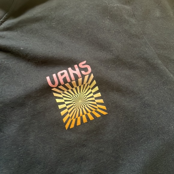 VANS || Off The Wall Black Long Sleeve Crop Top Size Medium - Picture 2 of 7